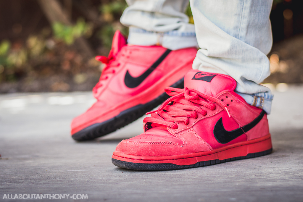 nike sb dunk low track red