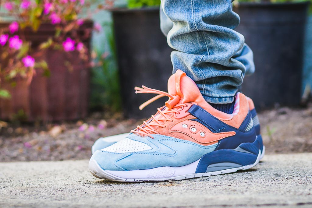 saucony grid 9000 blue on feet off 57 