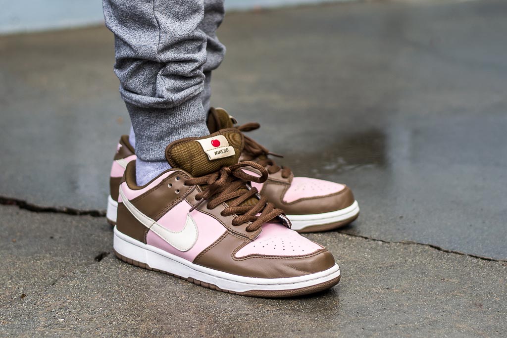 nike dunks pink and brown