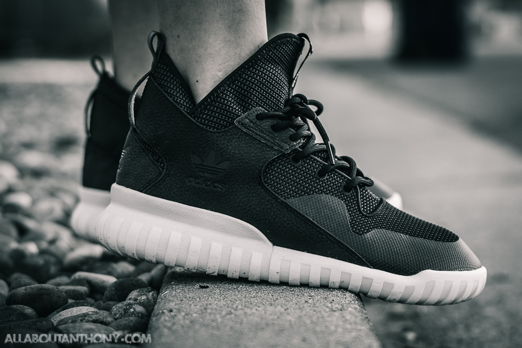 adidas tubular black on feet