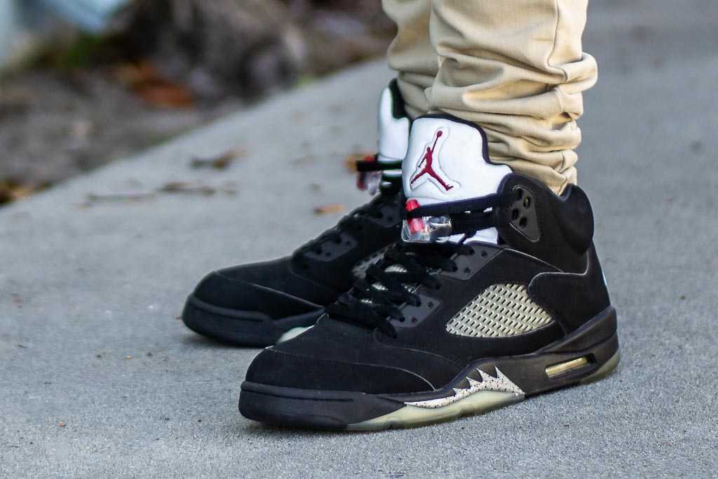 jordan 5 metallic on feet