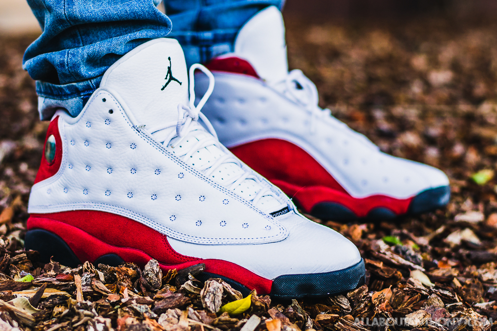 white and red 13s jordans