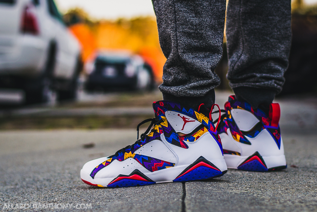 jordan 7 on feet