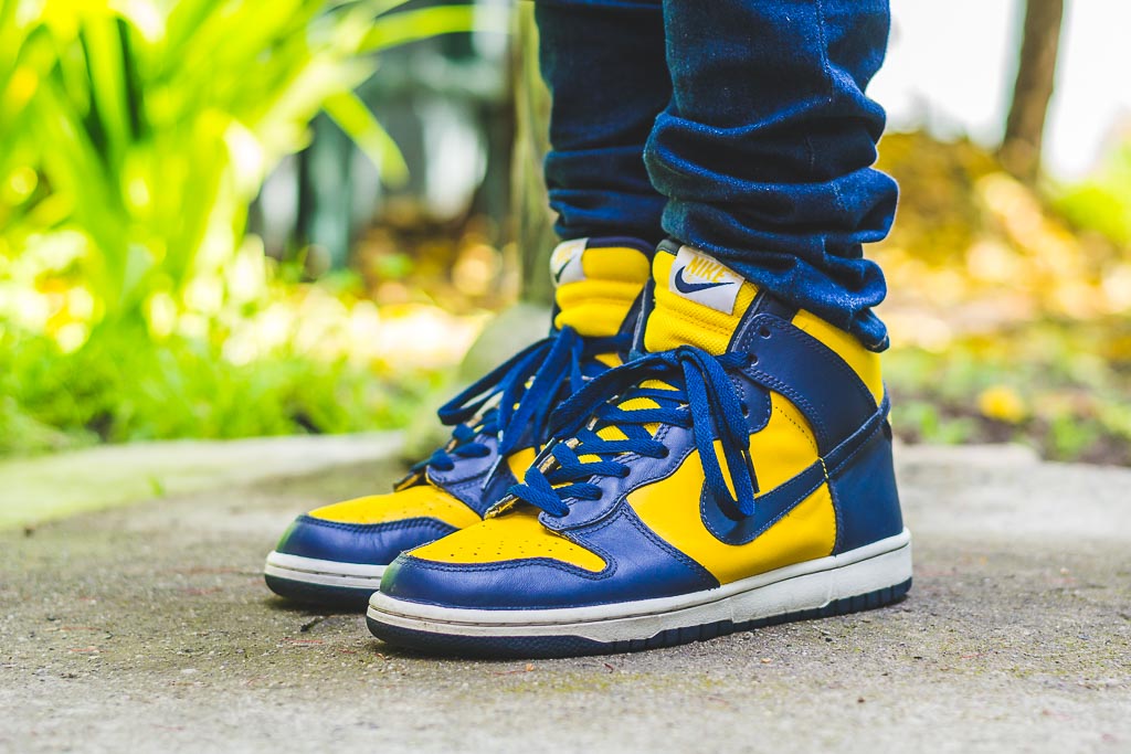 nike dunk high on feet