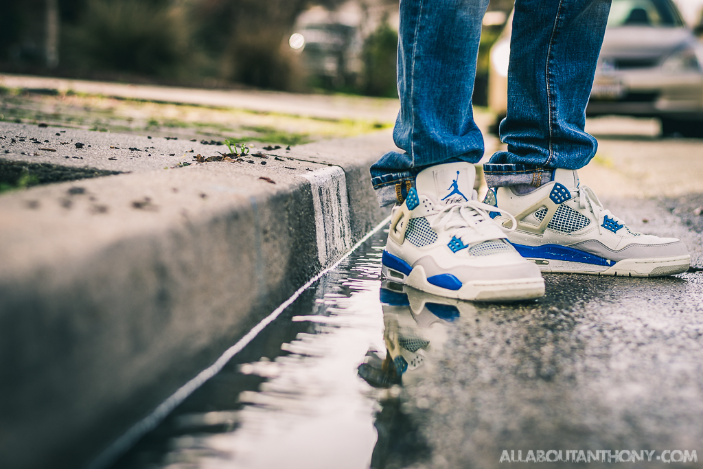 jordan 4 military blue on feet