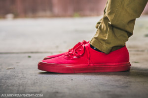 Vans Authentic True Red On Feet