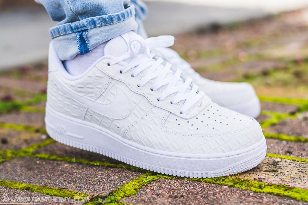 Nike Air Force 1 LV8 White Croc On Feet 