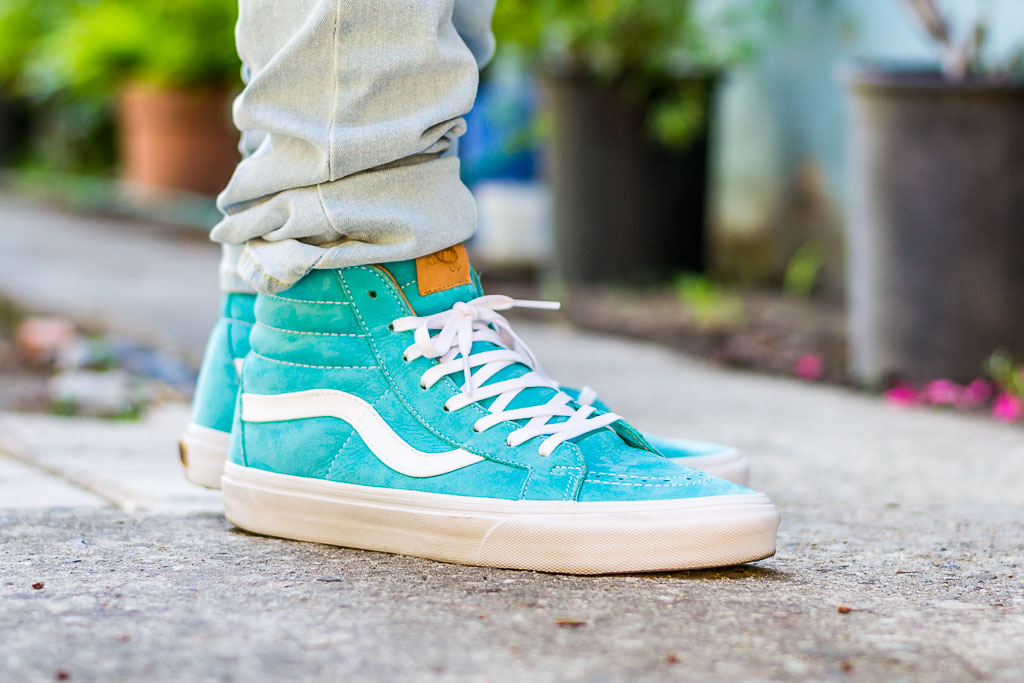 vans sk8 hi yellow on feet