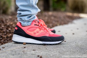 Saucony Shadow 6000 Betta Pack Coral On Feet