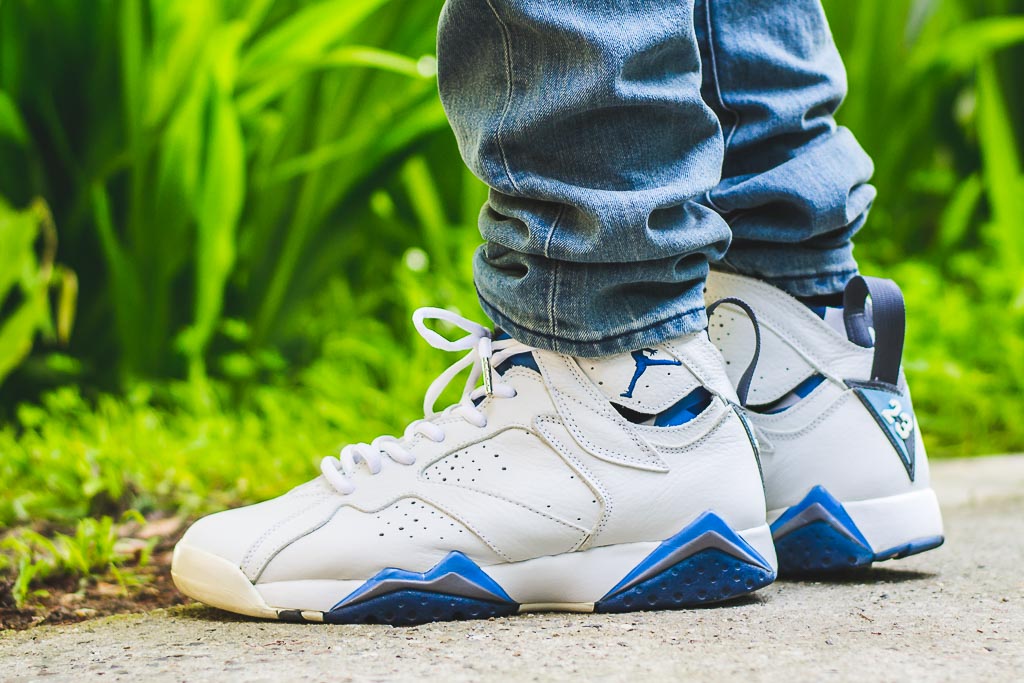 jordan 7 french blue on feet