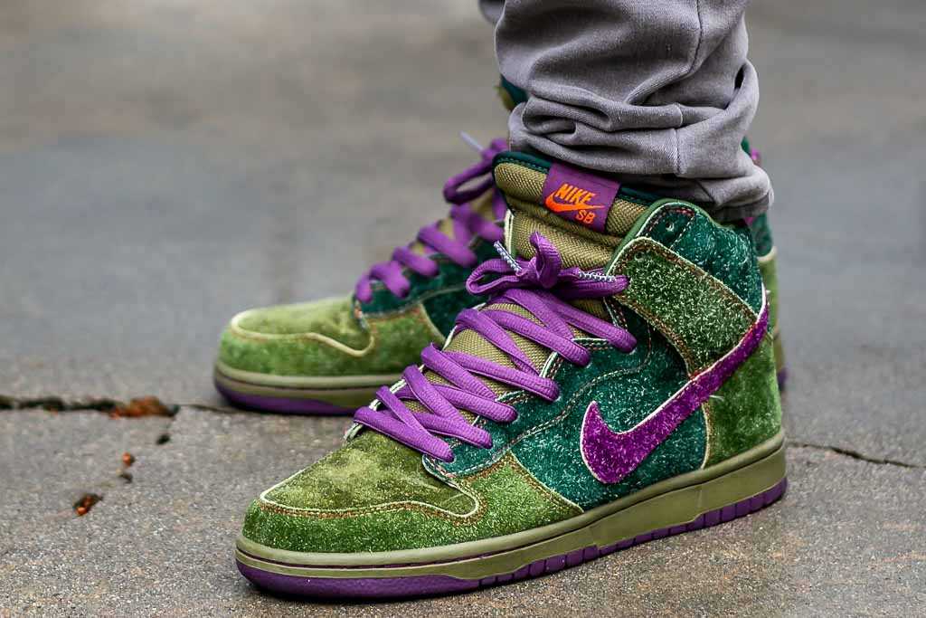 Nike SB Dunk High Skunk On Feet Sneaker 