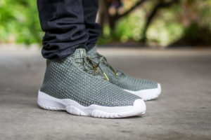 Air Jordan Future Iron Green on feet