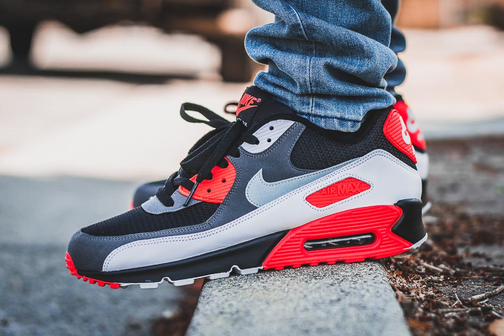 air max 90 infrared on feet