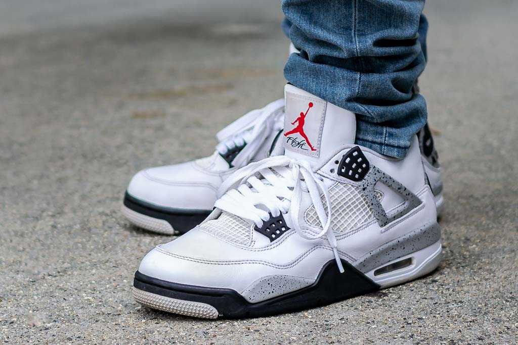 jordan 4 white on feet