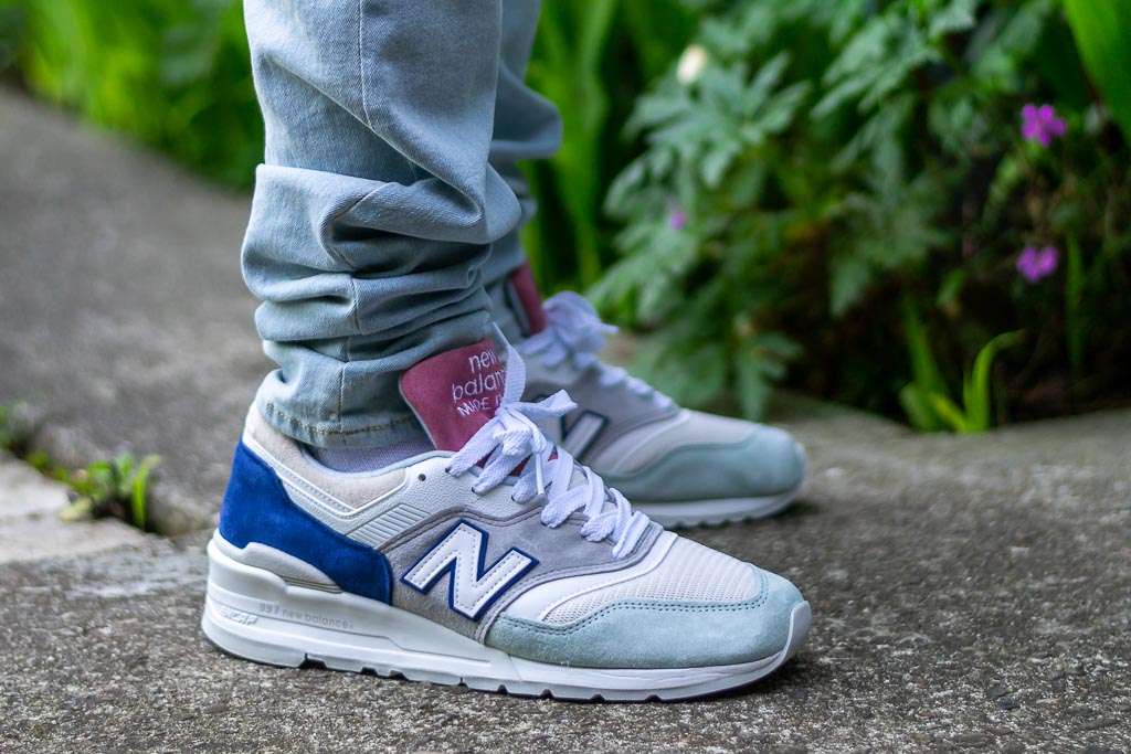 new balance 997 on feet