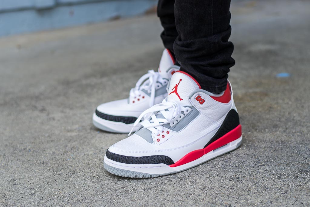 2013 Air Jordan 3 Fire Red On Feet 