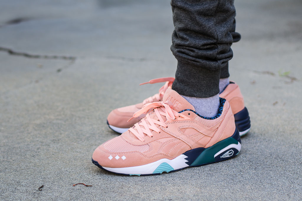 puma r698 on feet