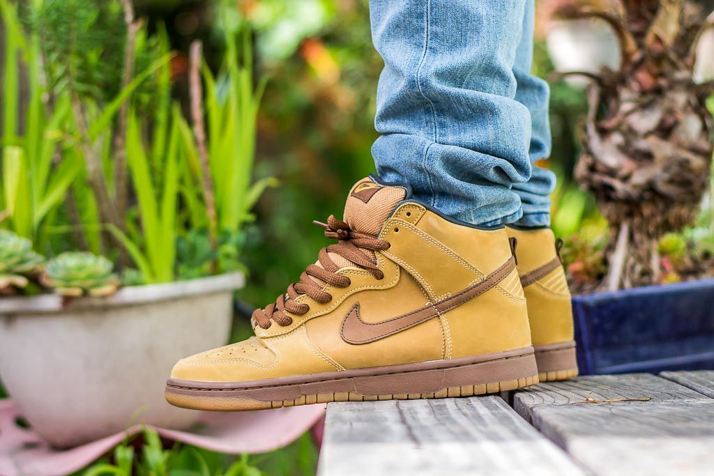 nike sb wheat on feet