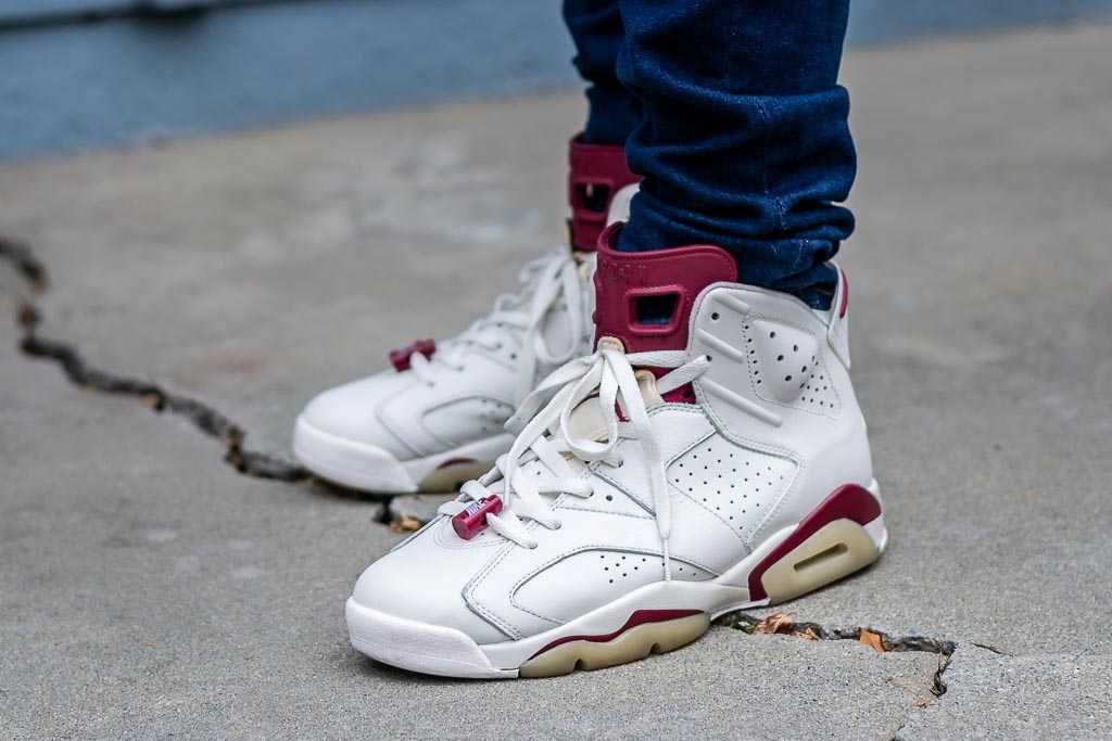 burgundy and white jordan 6