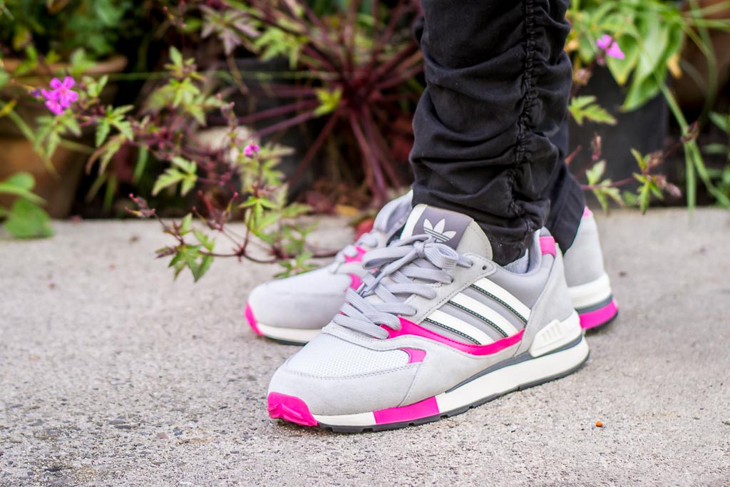 amplificación Fraude incrementar Adidas Quesence Grey Two & Shock Pink On Feet Sneaker Review