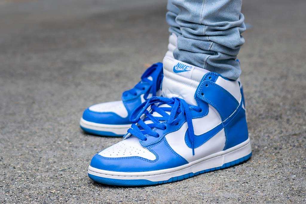 Nike Dunk High LE Carolina On Feet 