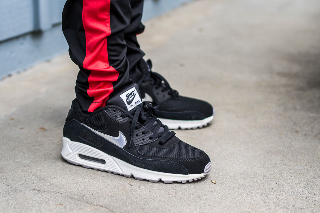 Air Max 90 Black & Silver On Feet Sneaker Review