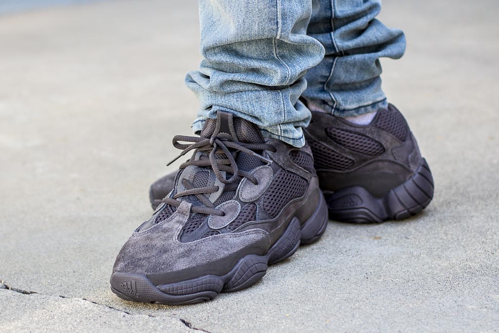 Adidas Yeezy 500 Utility Black On Feet 