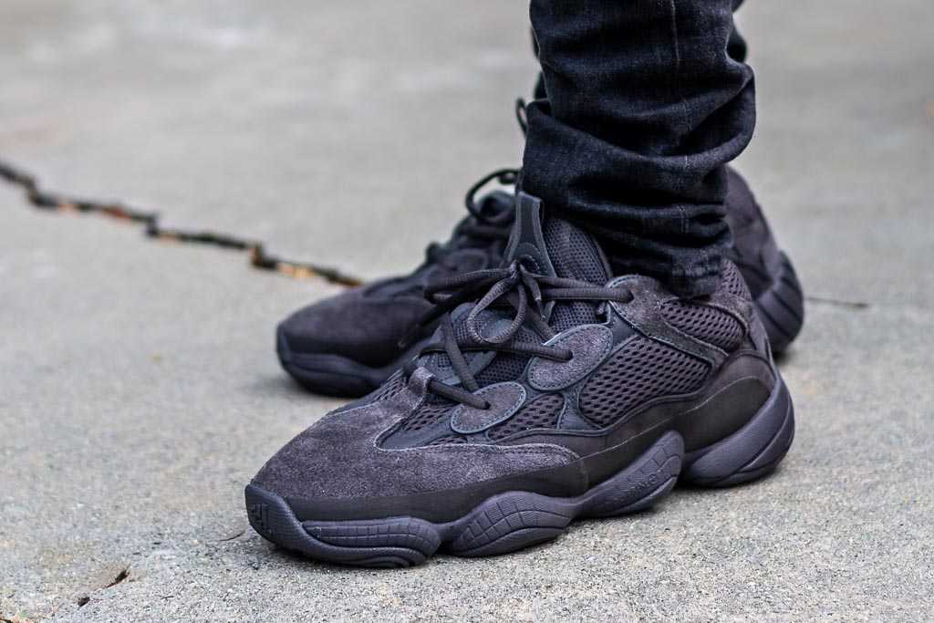 Adidas Yeezy 500 Utility Black On Feet 