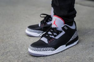 2018 Air Jordan 3 Black Cement On Feet