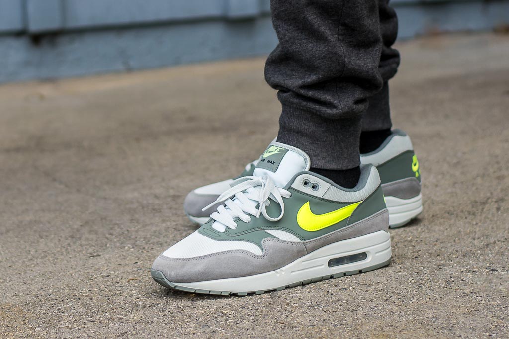 Nike Air Max 1 Mica Green/Volt On Feet 