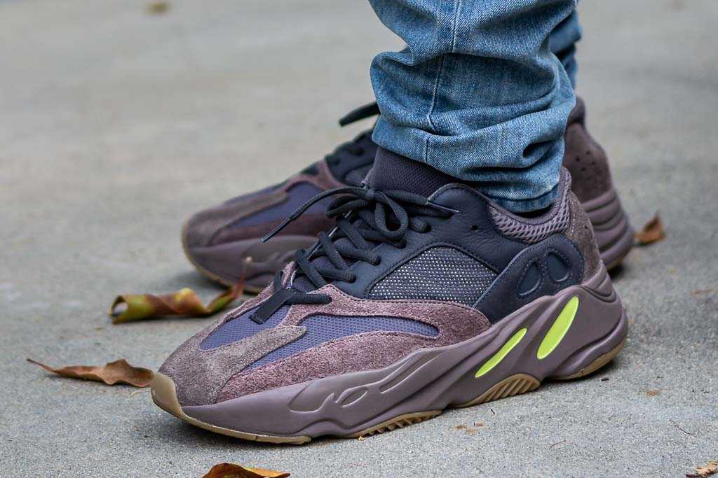 Adidas Yeezy Boost 700 Mauve On Feet 