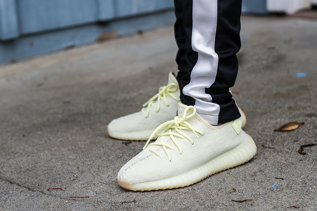 yeezy butter on feet