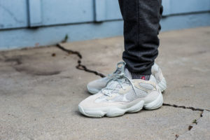 Adidas Yeezy 500 Salt on feet