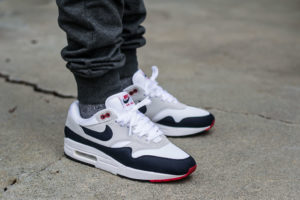 Nike Air Max 1 Anniversary Obsidian on feet