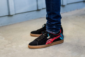 Puma Suede Classic x Santa Cruz Skateboards on feet wdywt