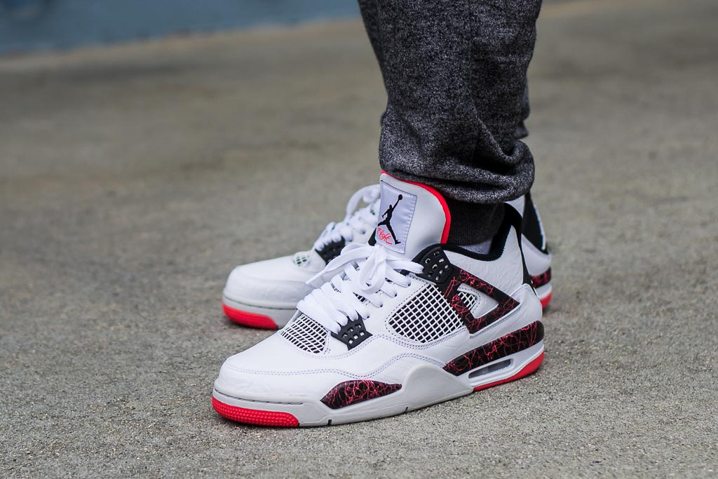 jordan 4 crimson on feet