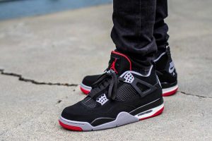 Air Jordan 4 Bred On Feet Sneaker Review