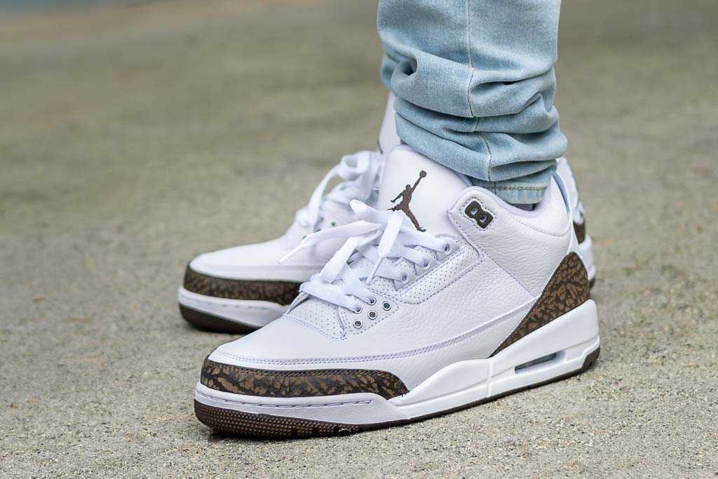 white and brown jordan 3s