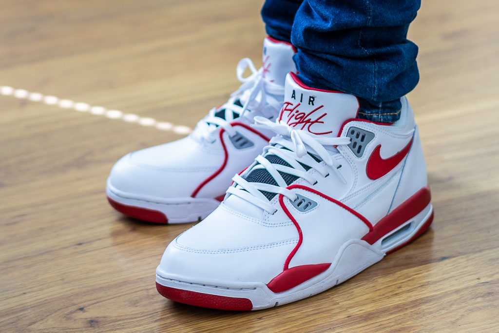 Nike Air Flight 89 LE White/Red On Feet 