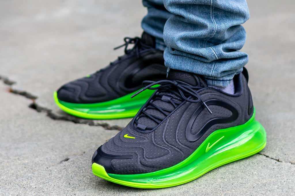 dish Tub Sudden descent Nike Air Max 720 Electric Green On Feet Sneaker Review