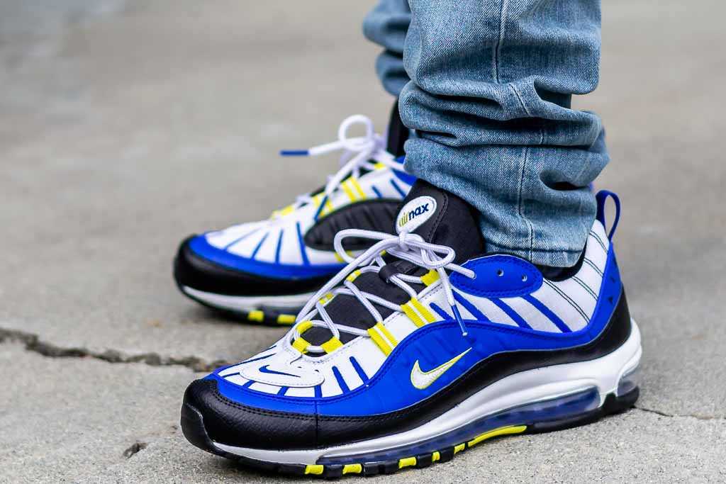 Nike Air Max 98 Racer Blue On Feet 