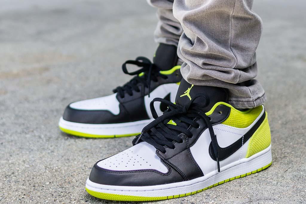 Air Jordan 1 Low Cyber On Feet Sneaker 