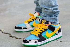 Nike SB Dunk Low Ben N Jerrys Chunky Dunky Yellow Laces WDYWT On Feet