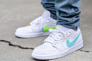 Air Jordan 1 Low Multicolor Swoosh On Feet WDYWT