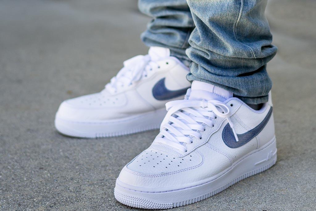 low top air force ones on feet