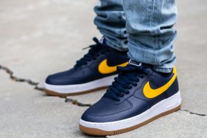 Nike Air Force 1 Michigan Obsidian Gold WDYWT On Feet