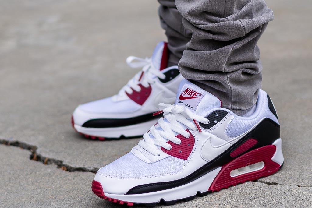 pull Danish Emperor Nike Air Max 90 New Maroon On Feet Sneaker Review