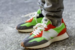 New Balance 327 Energy Lime WDYWT On Feet