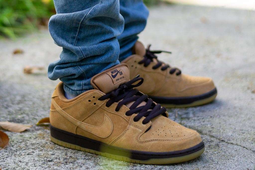 nike sb wheat on feet