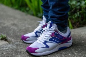 Saucony Grid 9000 OG White Purple WDYWT On Feet